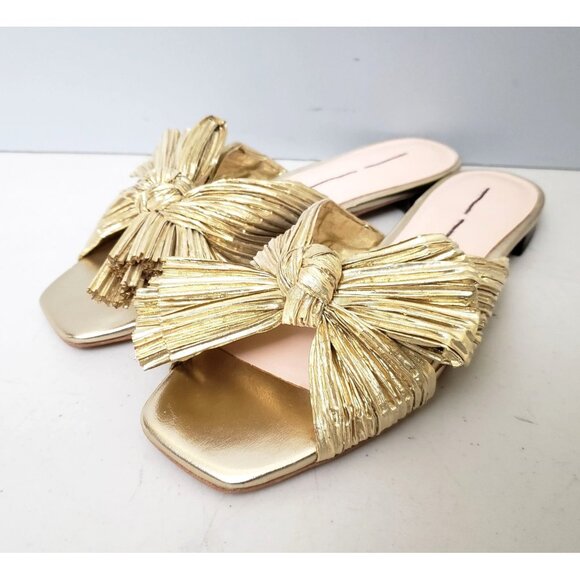 Loeffler Randall Daphne Slide Sandal Gold Womens Size 5